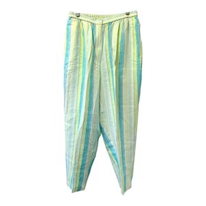 Talbots‎ Striped Pastel Linen Pants 12W